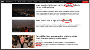 CNN seems to have forgotten that Israel initiated this cycle of attacks.