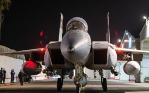 A view of fighter jet being prepared ahead of Israeli army's attack on Iran, on October 26, 2024 in Israel.