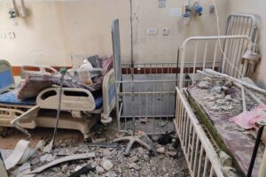 An interior view of destroyed infant intensive care unit of Kamal Adwan Hospital after targeting by Israeli army in Beit Lahia, Gaza