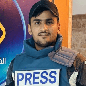 Photojournalist Bilal Rajab of al-Quds al-Youm TV killed in an Israeli strike in Gaza