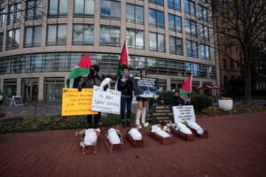 A silent protest on 29 December called out Microsoft’s business dealings with Israel and the war in Gaza.