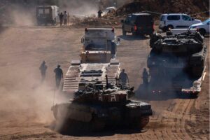 Israeli soldiers are deployed in the Upper Galilee region of northern Israel near the border with Lebanon on September 29, 2024.