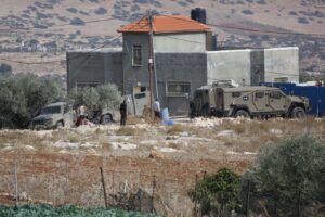 Israeli army besiege a house belonging to a Palestinian family with military armored vehicles in Tubas, West Bank on November 09, 2024.