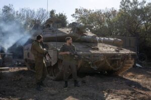 The Israeli army reinforces its air and ground forces in the Golan Heights in response to ongoing situation in Syria on December 06, 2024, in Israel