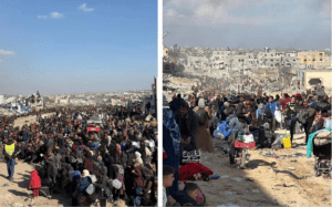 The ethnic cleansing of Beit Lahiya, Gaza, as Palestinians stream out under Israeli gunfire, December 4