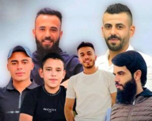 6 Palestinians, including a child and three brothers, were killed when an occupation drone fired three missiles at a gathering of citizens in the Jenin refugee camp.