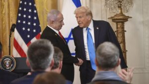 President Trump and Israeli Prime Minister Benjamin Netanyahu at a joint press conference at the White House on Feb. 4, 2025