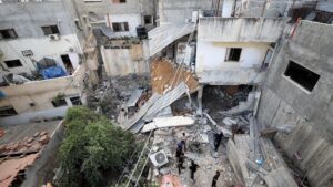 A view of damaged buildings after an IDF raid on the Nur Shams Refugee Camp near Tulkarem, West Bank on September 24, 2024.