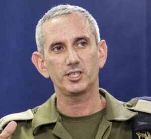 Israeli army spokesman Rear Admiral Daniel Hagari in Tel Aviv on October 18, 2023