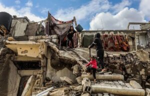 Palestinians struggle to survive their daily lives in the rubble, Khan Younis, Gaza on February 23, 2025.