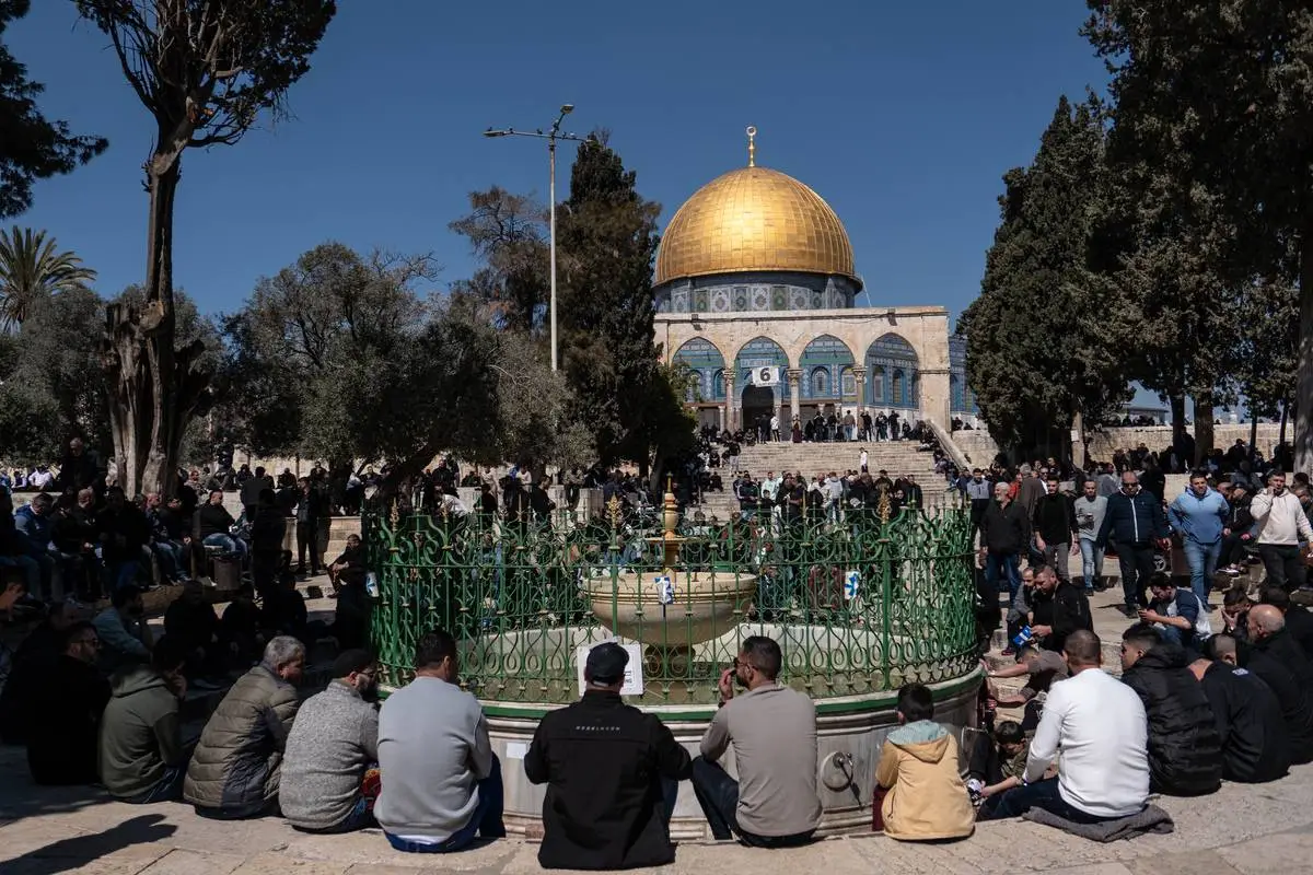 Israel continues to impose restrictions on Palestinians who want to perform Friday prayers at Al-Aqsa Mosque in the Old City of East Jerusalem on February 28, 2025.