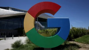 Google's logo outside the company's Bay View campus in Mountain View, California in 2024 (Justin Sullivan/Getty Images/AFP)
