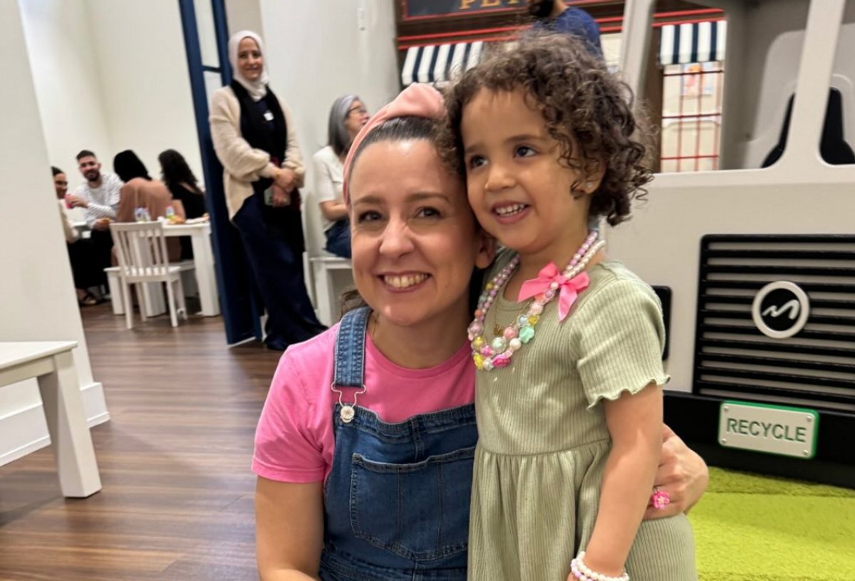 Rachel Accurso, known to millions of young children and their families as Ms. Rachel, meets a young girl named Rahaf from Gaza in a picture posted on Instagram on May 12, 2025.