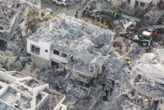Massive damage in Tel Aviv following Iran's retaliatory attack.