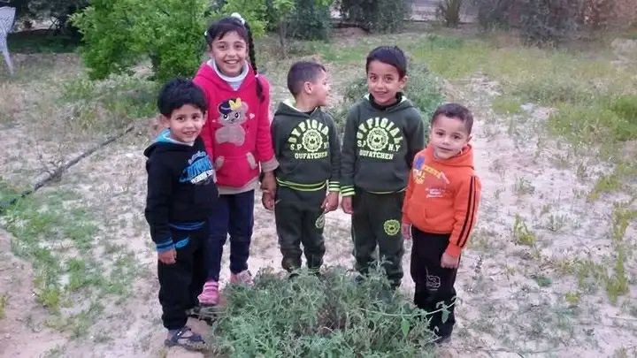 The five young children of Tariq Mohammed Abu Hajras and his wife Rana