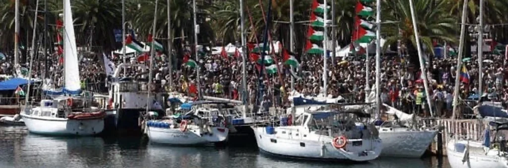 The Global Sumud Flotilla gathers in Barcelona.