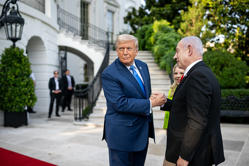Trump greets Netanyahu at the White House on July 7, 2025