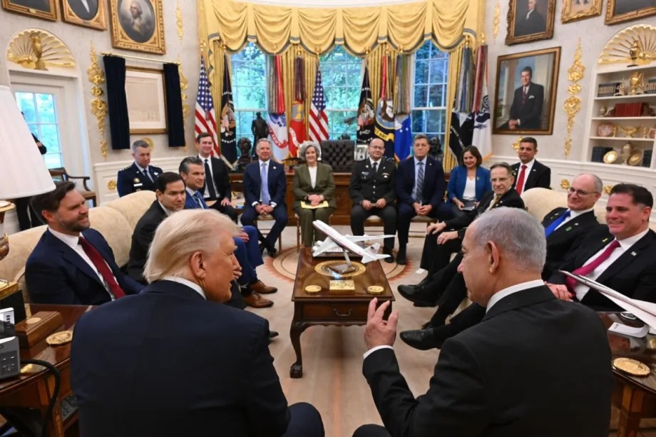 Israeli Prime Minister Benjamin Netanyahu meet with US President Donald Trump at the White House in Washington DC, United States on September 29, 2025.