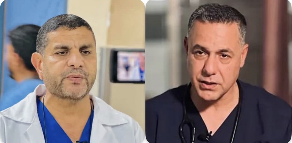 Palestinian doctors Marwan al-Hams and Hussam Abu Safia