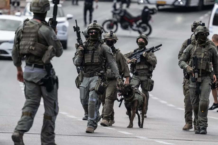 A view from the scene after an armed attack at the Ramot Junction at the entrance to East Jerusalem on September 8, 2025.