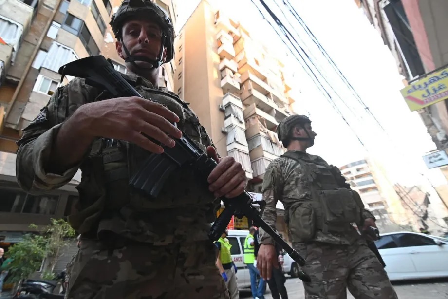 A view of the aftermath at the strike site in Dahieh district after the Israeli military carried out an attack, claiming to target a senior Hezbollah member, despite the ongoing ceasefire in Beirut, Lebanon, on November 23, 2025.
