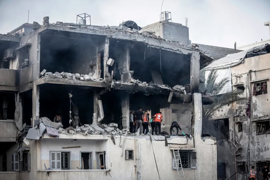 A view of the destruction after an Israeli attack hits Al-Khodary family house in Gaza City, Gaza on November 22, 2025, during the "ceasefire"