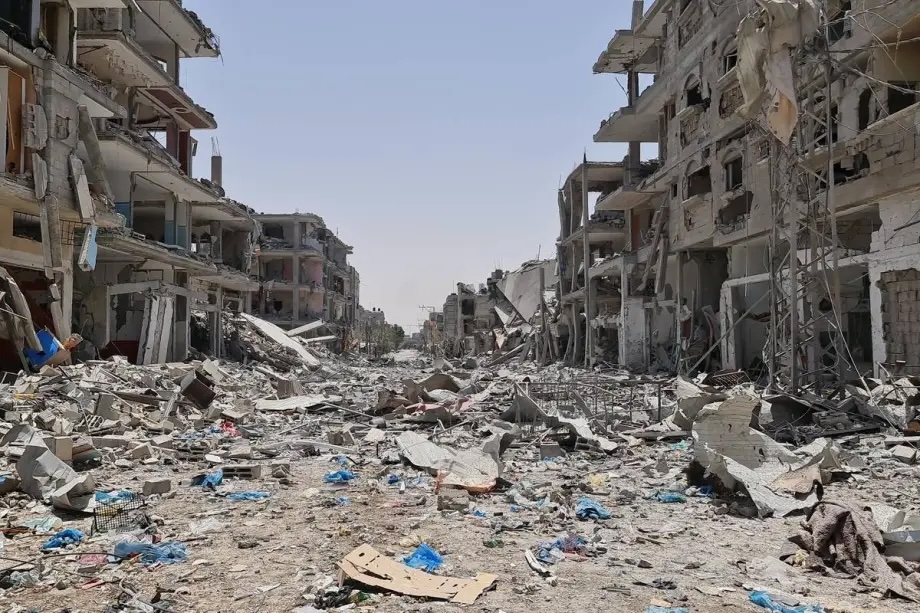 A view of destruction in Rafah, southern Gaza on July 05, 2024.