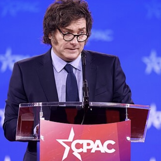 President of Argentina Javier Milei speaking at the 2025 Conservative Political Action Conference (CPAC) in National Harbor, Maryland.