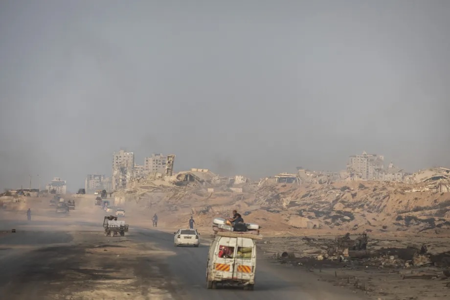 Sheikh Radwan neighborhood in Gaza City, which was devastated by Israeli airstrikes on November 6, 2025.