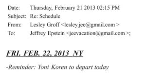 Epstein’s personal calendar, 2/21/2013. Source: House Oversight Committee. Epstein’s personal calendar, 2/21/2013. Source: House Oversight Committee.