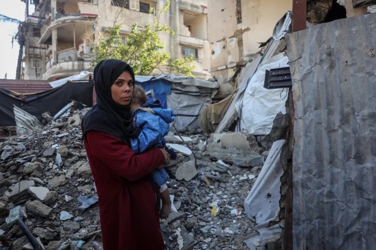 Ehsan al-Hussari, a 28-year-old mother of three, was in the family house at the moment it collapsed after a storm in Gaza's al-Shati camp this week.