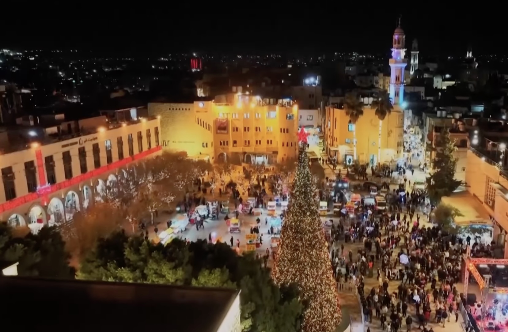 A view of Manger Square in Bethlehem, Christmas Eve, 2025