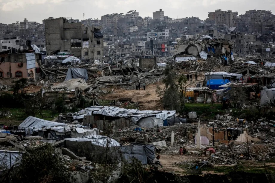 Many displaced Palestinians living in the Jabalia area in northern Gaza struggle to carry on their daily lives under harsh conditions amid the rubble left by Israeli attacks on December 28, 2025.