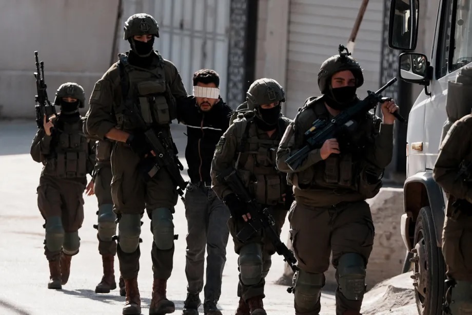 Israeli soldiers surround the Kefr Saba neighborhood in Qalqilya, West Bank on December 4, 2025.