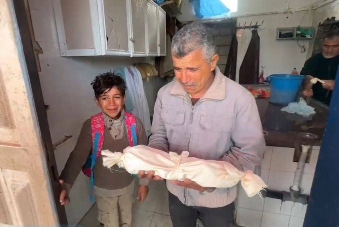 A seven-day-old infant, Mahmoud al-Aqra, died due to severe cold weather in Gaza.