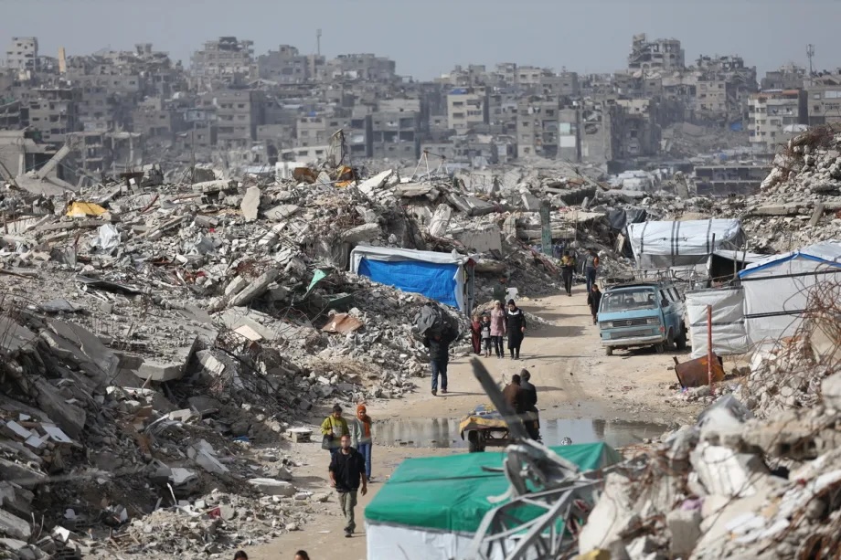 Displaced Palestinians struggle carrying on with daily life amid the rubble left by Israeli attacks in Jabalia, Gaza on January 12, 2026.