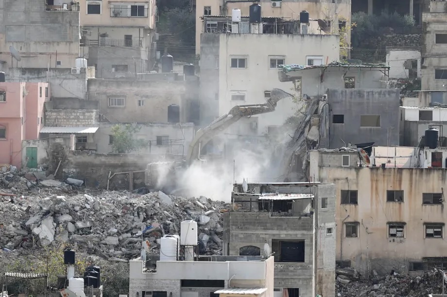 Israeli bulldozers demolish the homes as they raid the Nur Shams Refugee Camp in Tulkarem, located in the northern parts of West Bank on December 31, 2025.