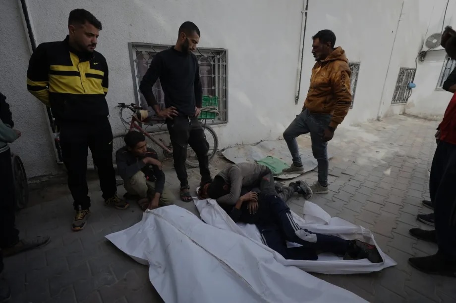 Loved ones grieve over the two teenagers from the Al-Zawara family, Salman Zakaria, 14, and Mohammed Youssef, 15, who were killed when an Israeli bomb exploded, in Gaza City, Gaza on January 24, 2026.