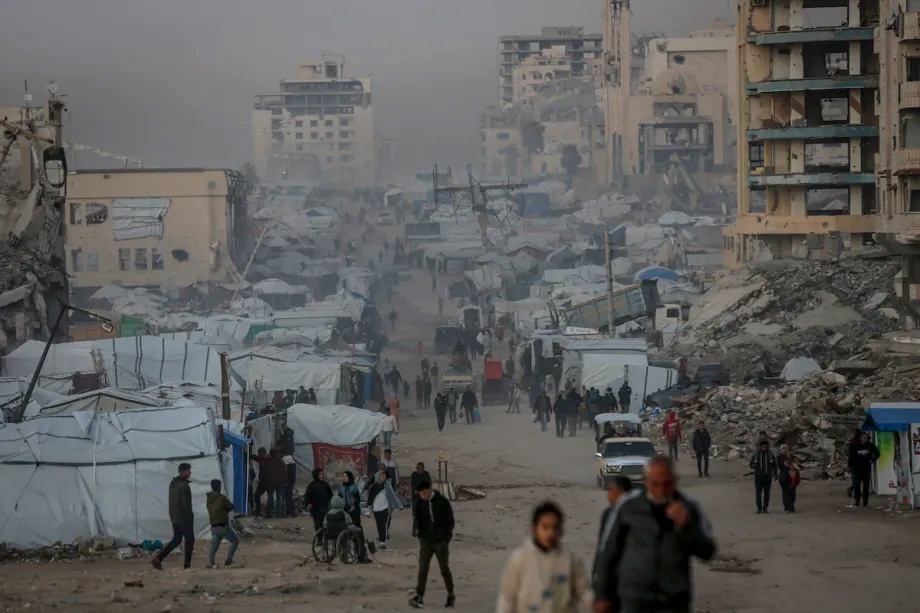 Displaced Palestinians struggle to maintain their daily lives amid the rubble left behind by Israeli attacks in Gaza City, Gaza on January 26, 2026.