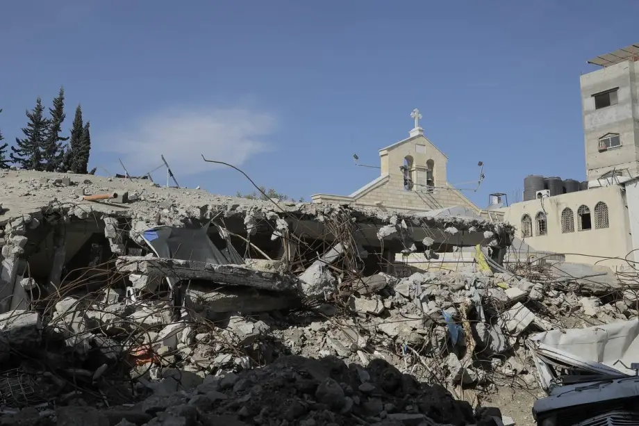 A view of damaged building as the historical buildings such as mosques, churches, baths and bazaars are damaged or destroyed by Israeli attacks in Gaza City, Gaza on January 06, 2024.