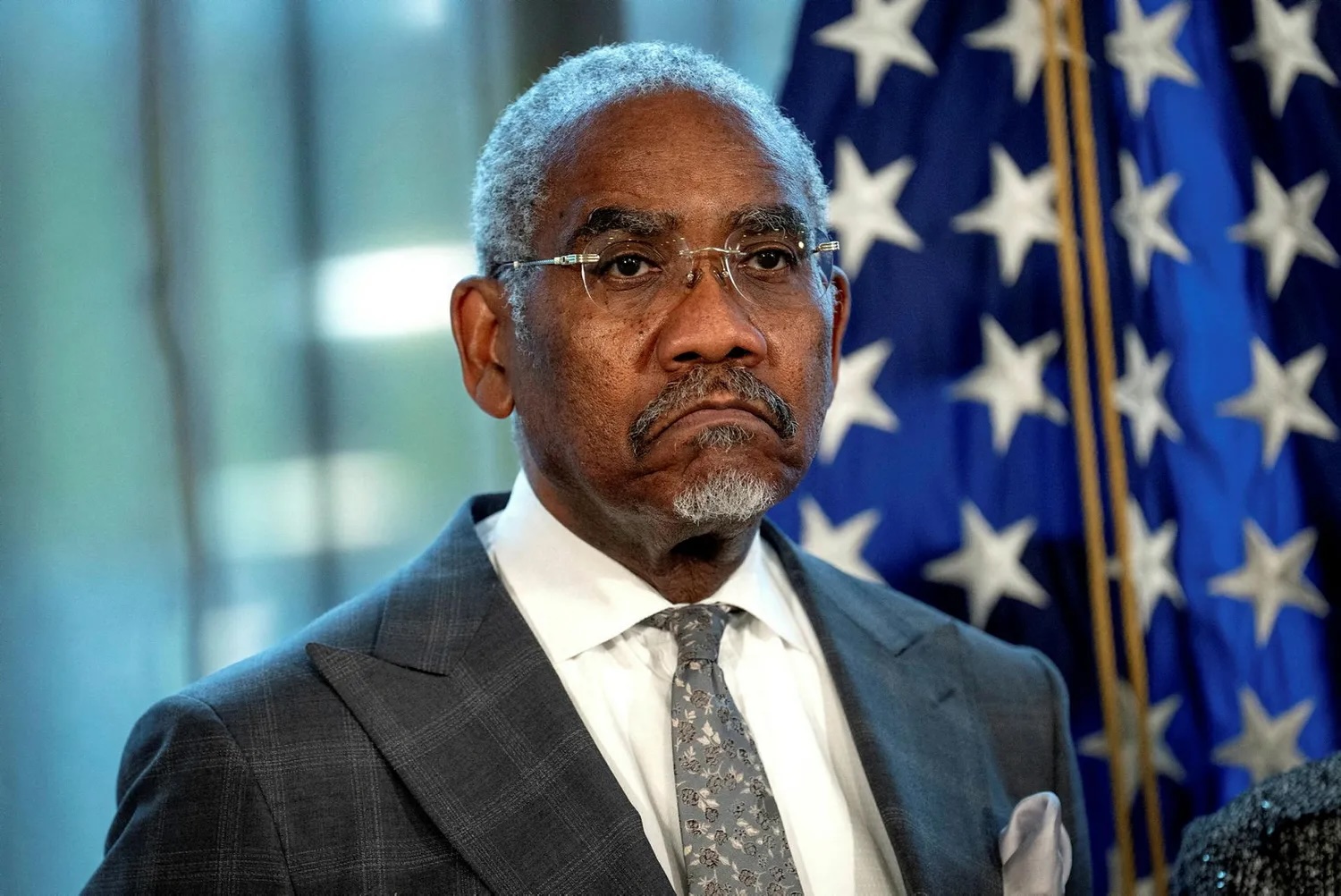 U.S. Rep. Gregory Meeks (D-NY) attends a press conference in Copenhagen, Denmark earlier January.