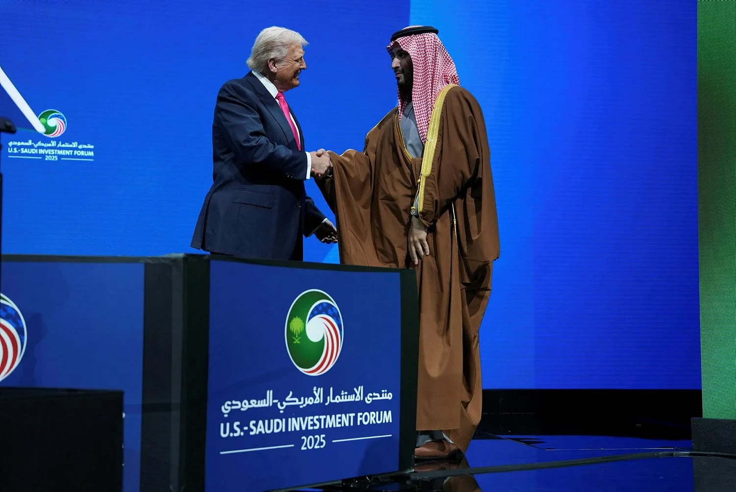 U.S. President Donald Trump and Saudi Crown Prince Mohammed bin Salman during the Saudi Investment Forum in Washington, November.