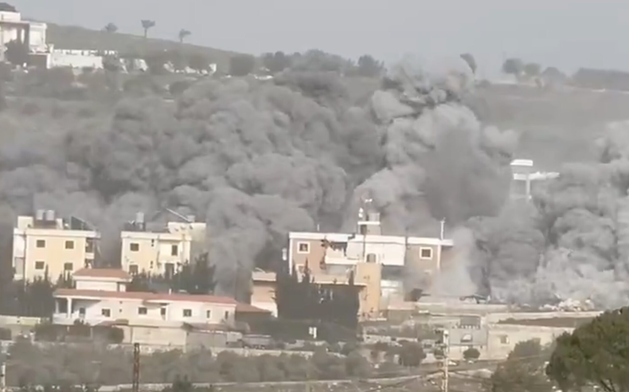 Israeli warplanes targeted the southern Lebanese village of Ain Qana Monday, causing large-scale destruction. The Israeli army claimed it was targeting "Hezbollah infrastructure.”