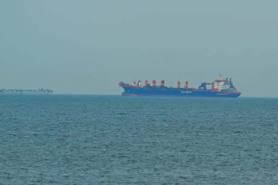 Commercial ships anchor off the coast of the United Arab Emirates due to navigation disruptions in the Strait of Hormuz, Dubai on March 2, 2026.