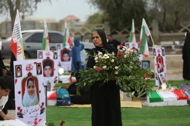 The families of children killed in a US-Israeli attack on a primary school on February 28 visited their graves on Friday, as they observed Nowruz, the Persian New Year
