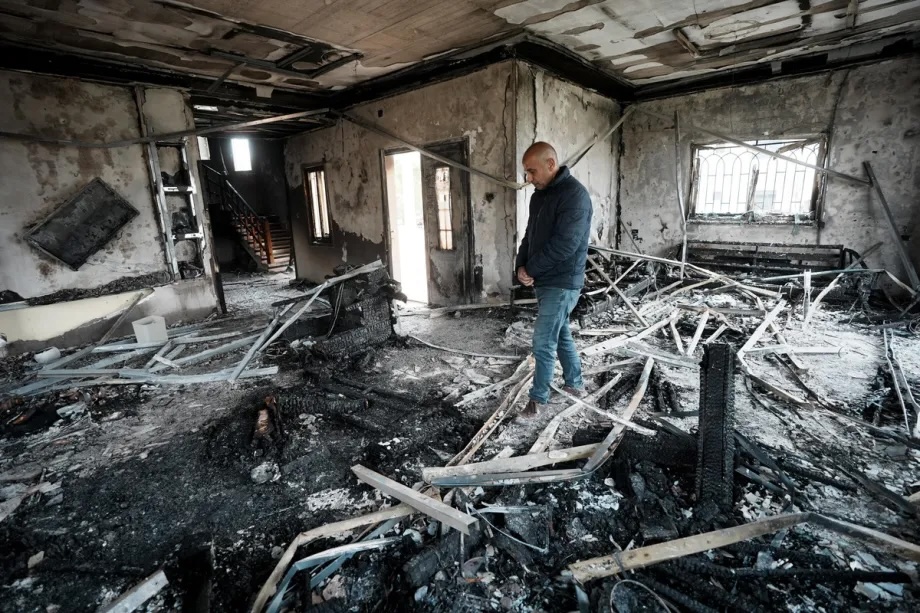 Israeli settlers launched an attack on Deir al-Hatab town setting fire to Palestinian homes and vehicles, causing material damage in Nablus, West Bank, Palestine on March 23, 2026.