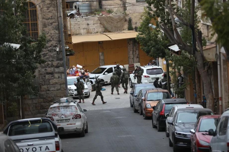 Israeli forces conduct a raid into the Old City area during the Holy month of Ramadan in Hebron, West Bank on February 19, 2026.