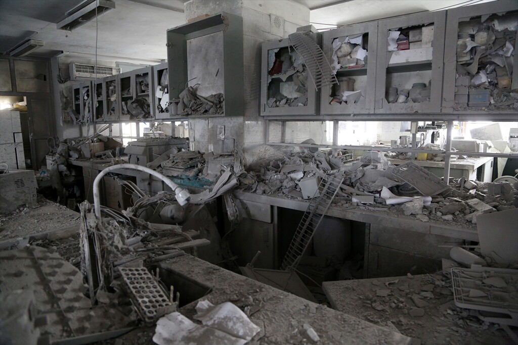 A view of the heavy damage at the Pasteur Institute of Iran in Tehran, Iran on April 13, 2026, following military strikes launched by the United States and Israel on February 28. Anadolu teams documented the aftermath at the historic facility.