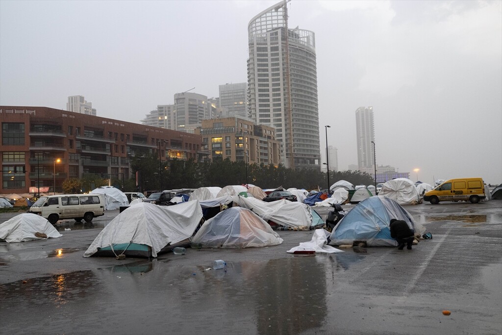 Many citizens continue to live in tents on the streets following the ceasefire between Israel and Lebanon, in Beirut, Lebanon on April 17, 2026.