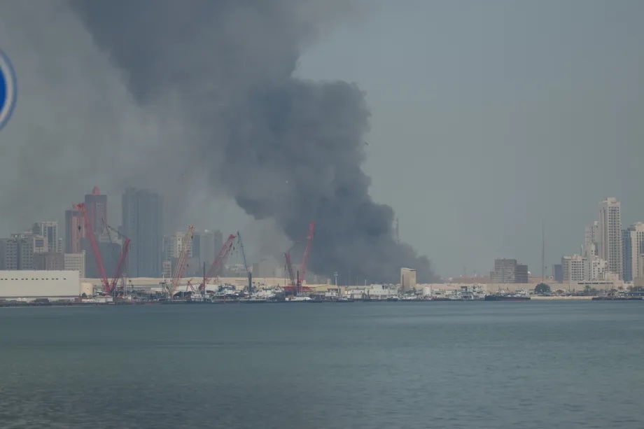 Smoke rises after Iran carried out a missile strike on the main headquarters of the U.S. Navy’s 5th Fleet in Manama in retaliation against US-Israeli attacks, in Bahrain February 28, 2026.